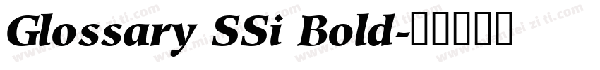 Glossary SSi Bold字体转换